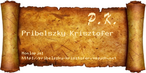Pribelszky Krisztofer névjegykártya